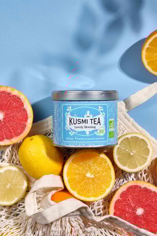 Thé Lovely Morning bio - Maté, citron, guarana et pamplemousse - Boîte métal - 100 g
