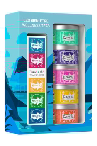 Coffret Les Bien-Être bio - 5 boîtes et pince à thé - 98 g
