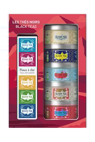 Coffret Les Thés noirs bio - 5 boîtes 20 g et pince à thé