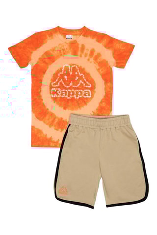 T-shirt Tie and Dye en Short - Oranje en Beige
