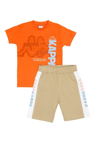 T-shirt en Short - Oranje en Beige