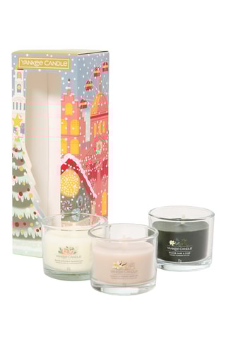 Set van 3 Glazen Votive Geurkaarsen