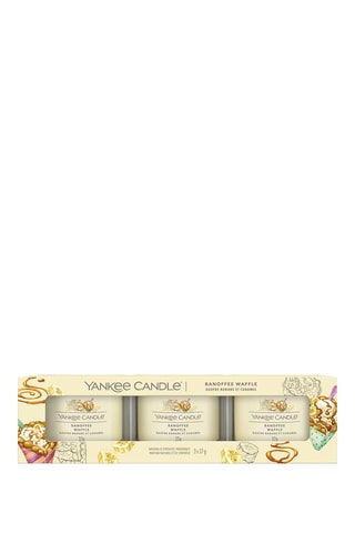 3 Glazen Votive Kaarsen Signature - Banaan en Karamel
