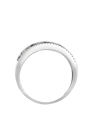 Anel Leyte Ouro branco, diamantes e safira