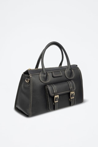 Cabas en cuir Bagaladi - Noir