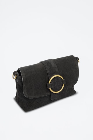 Sac bandoulière en nubuck Bagnone - Noir et doré