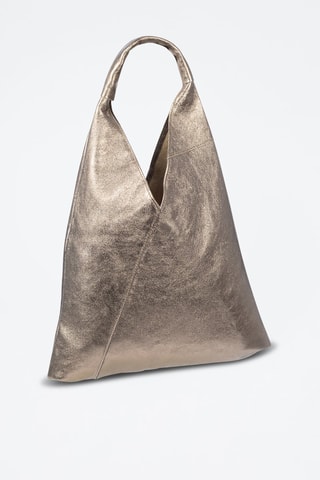Sac porté épaule en cuir Agnana - Doré