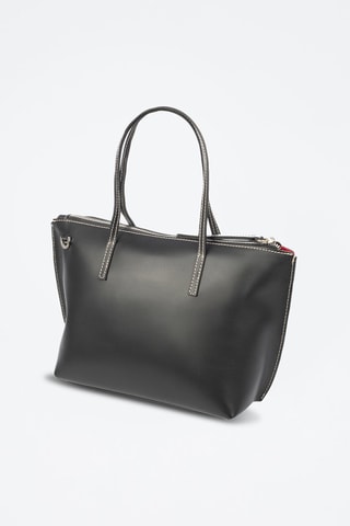Cabas en cuir Ballao - Noir et rouge