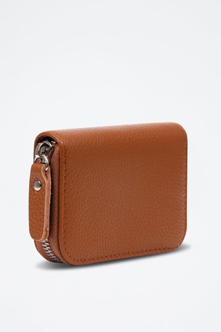 Porte-carte en cuir Balocco - Beige, marron et doré