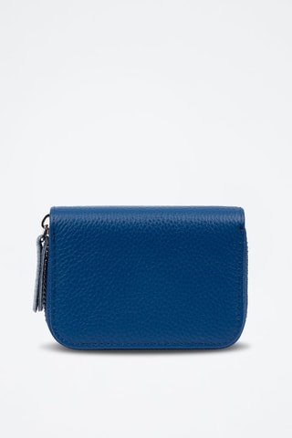 Porte-carte en cuir Balocco - Bleu et argenté