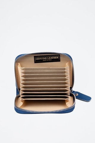 Porte-carte en cuir Balocco - Bleu et argenté