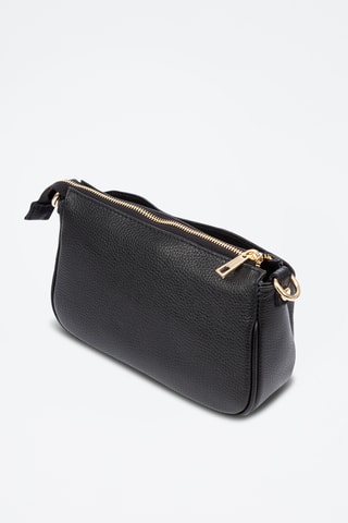 Sac bandoulière en cuir - Argenté, doré et noir