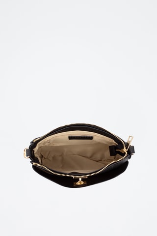 Sac bandoulière en cuir - Argenté, doré et noir