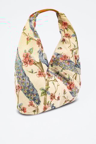 Cabas Banzi - Blanc, beige et rouge