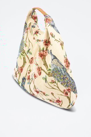 Cabas Banzi - Blanc, beige et rouge