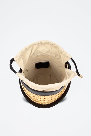 Sac seau en cuir Baone - Noir et beige
