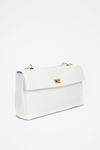 Sac bandoulière en cuir Azeglio - Blanc, doré et argenté