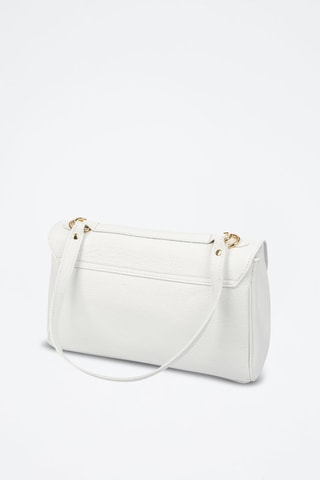 Sac bandoulière en cuir Azeglio - Blanc, doré et argenté