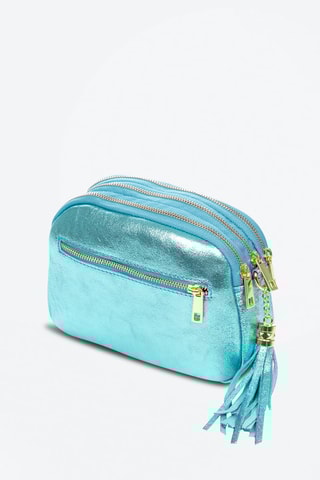 Sac bandoulière en cuir - Bleu