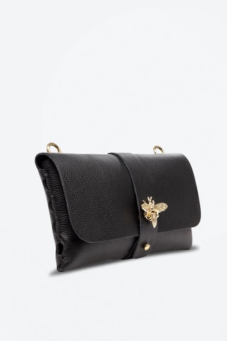 Sac bandoulière en cuir Amaseno - Noir et doré