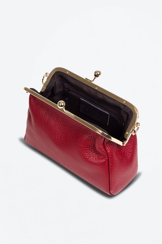 Sac bandoulière en cuir Ambivere - Rouge et doré
