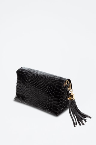 Sac bandoulière en cuir - Noir et doré