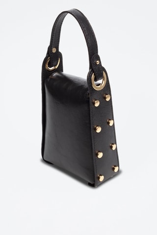 Sac à main en cuir Alviano - Noir et doré