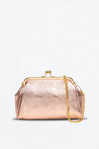 Sac bandoulière en cuir Ambivere - Rose et doré