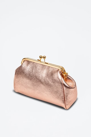 Sac bandoulière en cuir Ambivere - Rose et doré