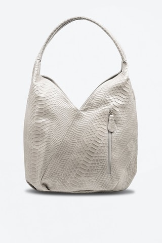 Sac porté épaule en cuir Jesi - Gris