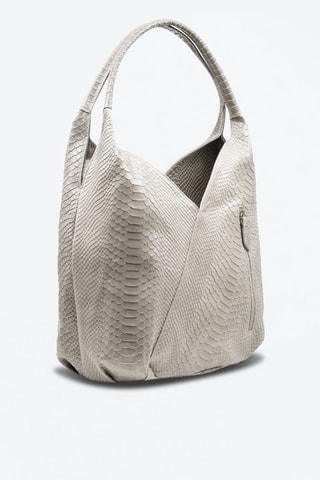Sac porté épaule en cuir Jesi - Gris