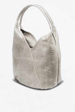 Sac porté épaule en cuir Jesi - Gris