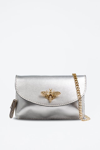 Sac bandoulière en cuir - Argenté