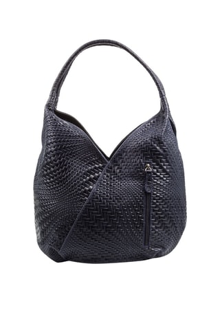 Sac porté épaule en cuir - Bleu