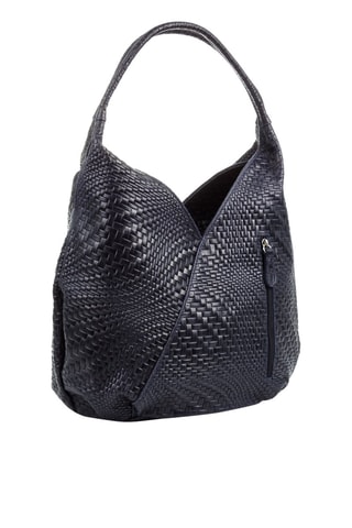 Sac porté épaule en cuir - Bleu