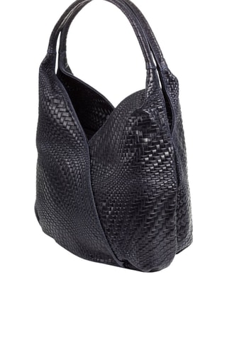 Sac porté épaule en cuir - Bleu