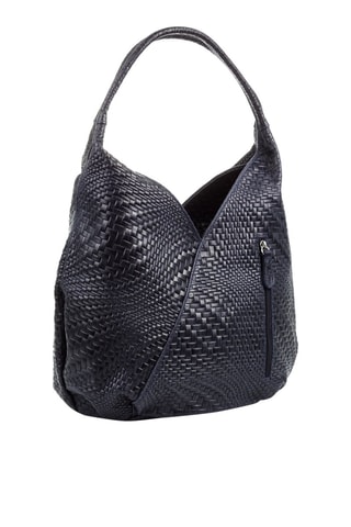 Sac porté épaule en cuir - Bleu