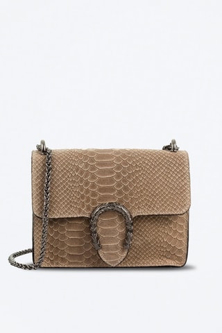 Sac porté épaule en cuir Lorenza - Marron