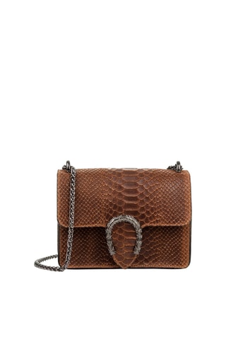 Sac porté épaule en cuir Lorenza - Marron