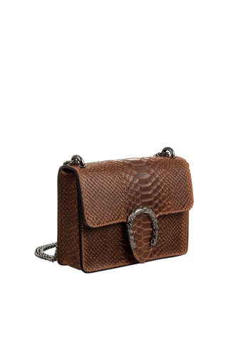 Sac porté épaule en cuir Lorenza - Marron