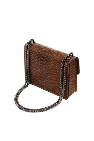 Sac porté épaule en cuir Lorenza - Marron