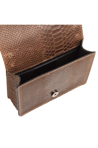 Sac porté épaule en cuir Lorenza - Marron