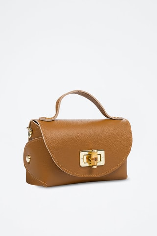 Sac bandoulière en cuir Arzano - Doré et marron