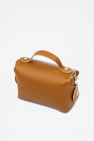 Sac bandoulière en cuir Arzano - Doré et marron