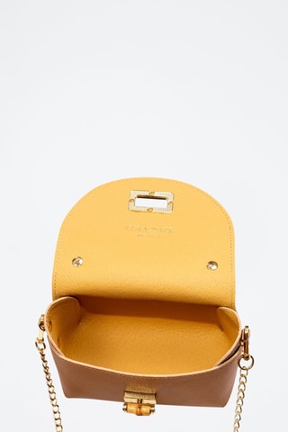 Sac bandoulière en cuir Arzano - Doré et marron