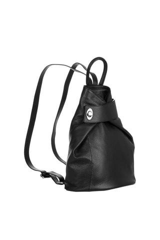 Sac à dos en cuir Edvige - Noir et rouge