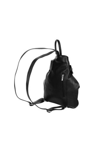Sac à dos en cuir Edvige - Noir et rouge