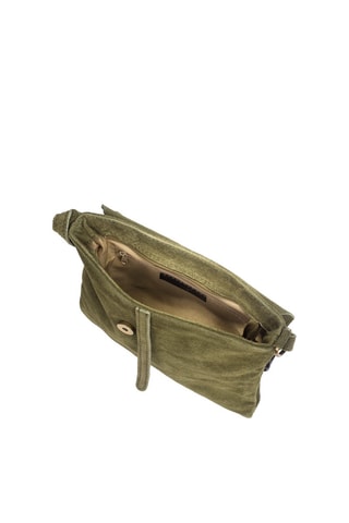 Sac bandoulière en nubuck - Vert et doré