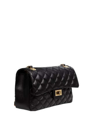 Sac bandoulière en cuir Caeli - Noir et doré