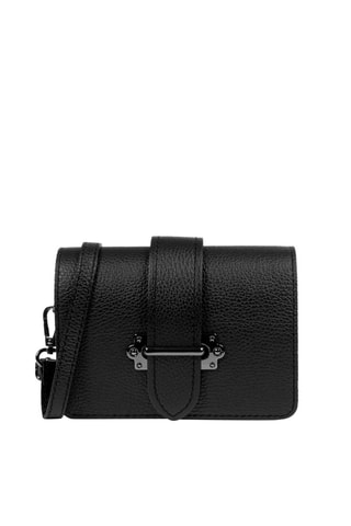 Sac bandoulière en cuir Camelia - Noir